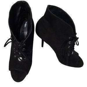 ALDO Women's Black Open-Toe Tie-up Heels, Size 8